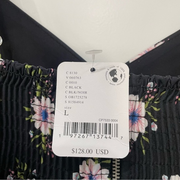 NWT Free People Black Floral Bubble Babdydoll Dress Size L - Picture 10 of 12